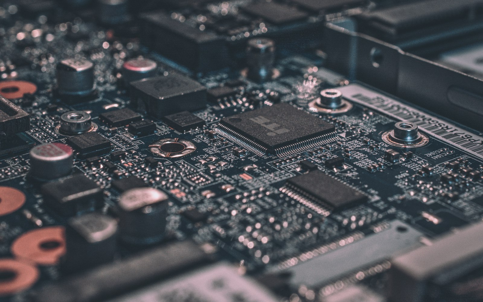 A close-up of a circuit board